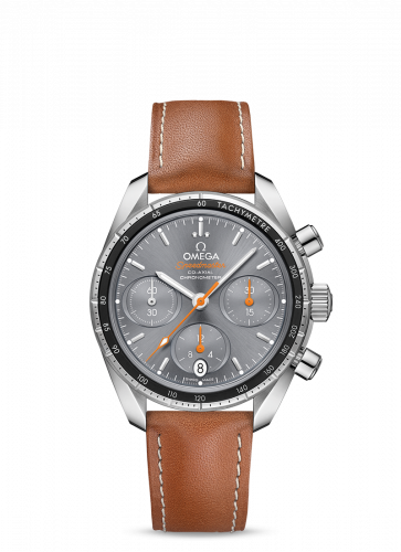 Speedmaster Co-Axial 38 Stainless Steel / Grey / Strap