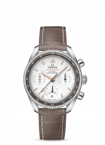 Speedmaster Co-Axial 38 Stainless Steel / Diamond / Silver / Strap
