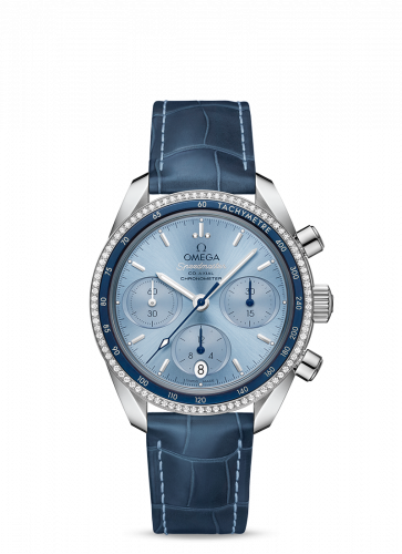 Speedmaster Co-Axial 38 Stainless Steel / Diamond / Blue / Strap