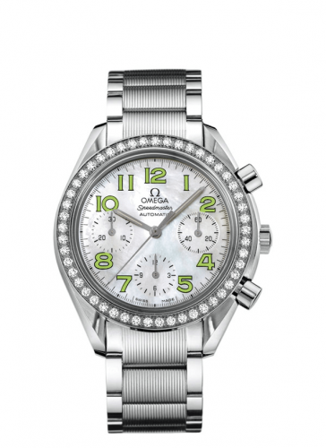 Speedmaster Reduced Ladies Stainless Steel / Diamond / MOP / Green / Bracelet