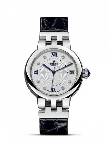 Clair de Rose 34 Stainless Steel / Silver-Diamond / Alligator