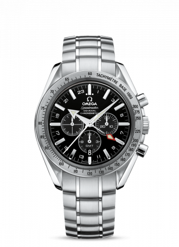 Speedmaster Broad Arrow Co-Axial GMT Stainless Steel / Black / Bracelet