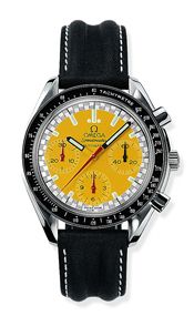 Speedmaster Reduced Stainless Steel / Yellow / Strap / Schumacher