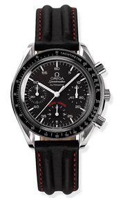 Speedmaster Reduced Stainless Steel / Black / Strap / AC Milan