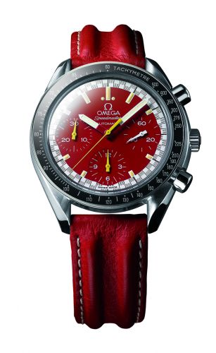 Speedmaster Reduced Stainless Steel / Red / Strap / Schumacher