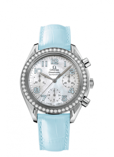 Speedmaster Reduced Ladies Stainless Steel / Diamond / MOP / Blue