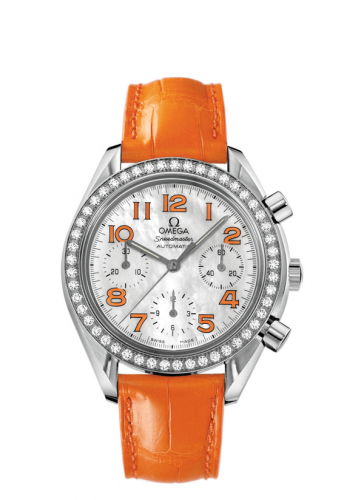 Speedmaster Reduced Ladies Stainless Steel / Diamond / MOP / Orange