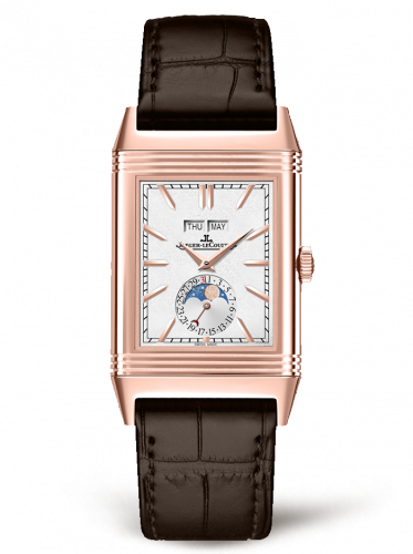 Reverso Tribute Calendar Pink Gold / Silver / Alligator