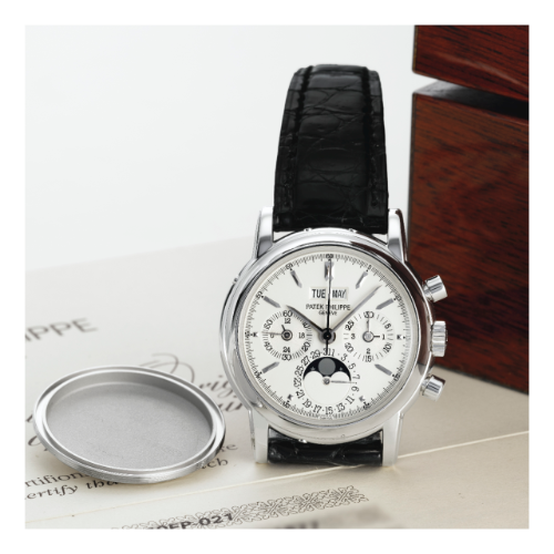 Perpetual Calendar Chronograph 3970 Platinum / Silver Stick