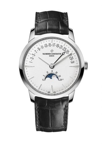 Patrimony Moon Phase and Retrograde Date White Gold / Silver