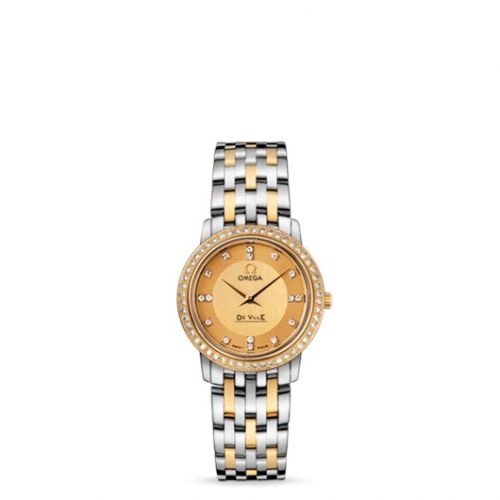 De Ville Prestige Quartz 27 Stainless Steel / Yellow Gold / Diamond / Champagne / Bracelet
