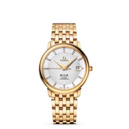 De Ville Prestige Co-Axial 36.5 Yellow Gold / Silver-Diamond / Bracelet