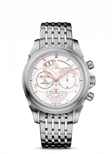De Ville Co-Axial 41 Chronoscope Stainless Steel / White / Bracelet / St. Moritz