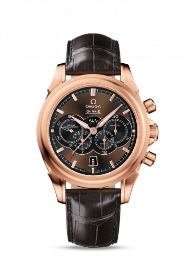 De Ville Co-Axial 41 Chronograph 4 Counters Red Gold / Brown / Alligator