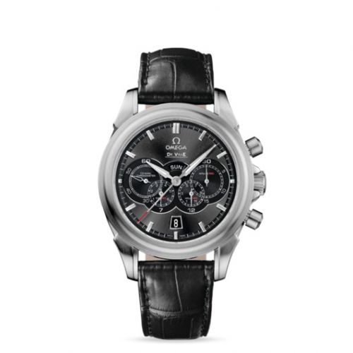 De Ville Co-Axial 41 Chronograph 4 Counters Stainless Steel / Grey / Alligator
