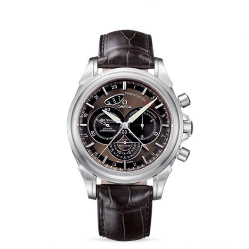 De Ville Co-Axial 44 Chronoscope GMT Stainless Steel / Brown