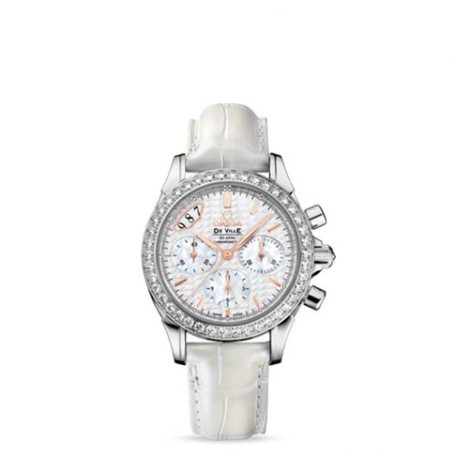 De Ville Co-Axial 35 Chronograph Stainless Steel / Diamond / White / Strap