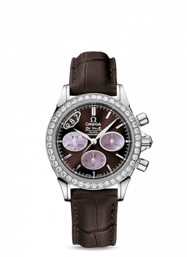 De Ville Co-Axial 35 Chronograph Stainless Steel Diamond / Brown / Strap