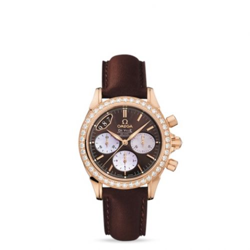 De Ville Co-Axial 35 Chronograph Red Gold Diamond / Brown