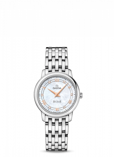 De Ville Prestige Quartz 27.4 Stainless Steel / Vintage - White MOP / Bracelet
