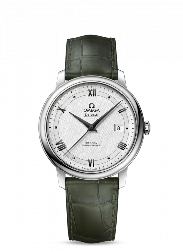 De Ville Prestige Co-Axial 39.5 Stainless Steel / Vintage Silver Silk