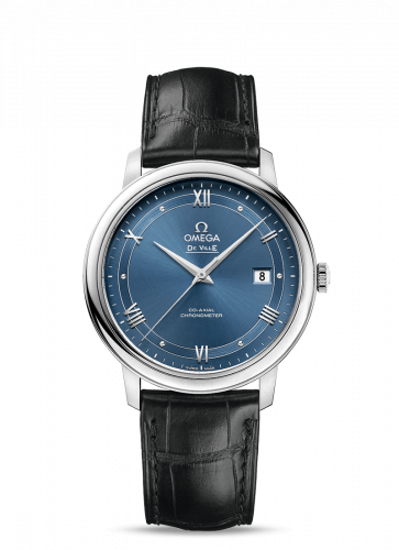 De Ville Prestige Co-Axial 39.5 Stainless Steel / Vintage Blue