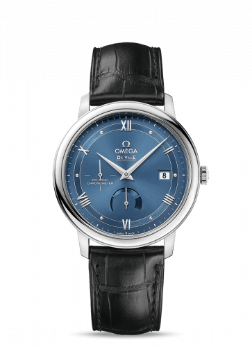 De Ville Prestige Co-Axial 39.5 Power Reserve Stainless Steel / Vintage Blue