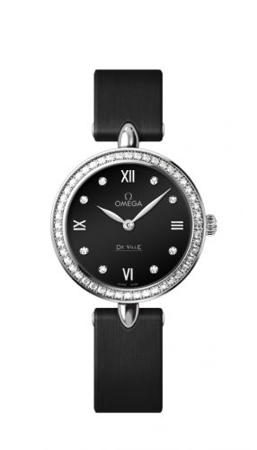 De Ville Prestige Dewdrop Quartz 27.4 Stainless Steel / Black / Diamond