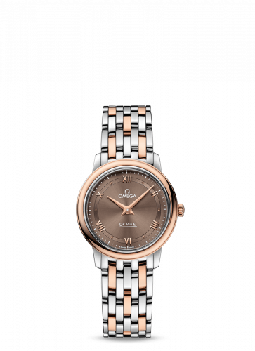 De Ville Prestige Quartz 27.4 Stainless Steel / Red Gold / Vintage Brown / Bracelet