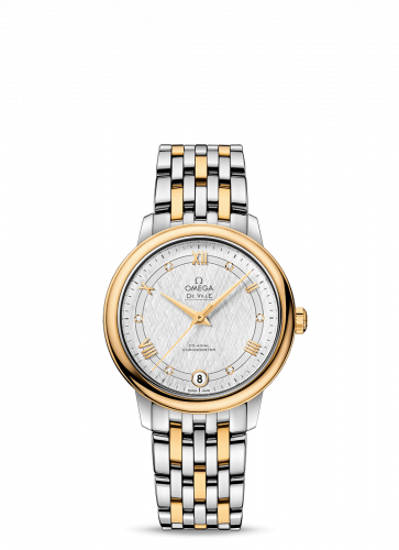 De Ville Prestige Co-Axial 32.7 Stainless Steel / Yellow Gold / Vintage Silver Silk / Bracelet