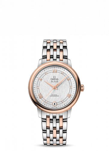 De Ville Prestige Co-Axial 32.7 Stainless Steel / Red Gold / Vintage Silk Silver / Bracelet
