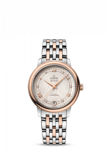 De Ville Prestige Co-Axial 32.7 Stainless Steel / Red Gold / Vintage Silver Silk / Bracelet
