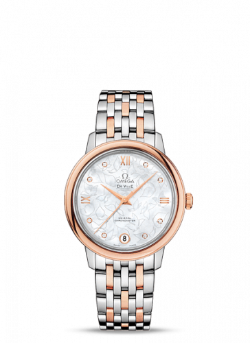 De Ville Prestige Co-Axial 32.7 Stainless Steel / Red Gold / MOP Butterfly / Bracelet