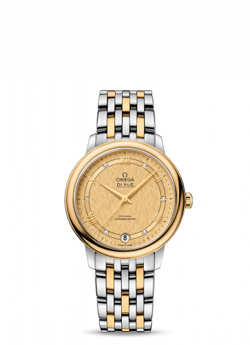 De Ville Prestige Co-Axial 32.7 Stainless Steel / Yellow Gold / Vintage Champagne Silk / Bracelet