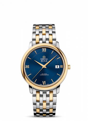De Ville Prestige Co-Axial 36.8 Stainless Steel / Yellow Gold / Blue / Bracelet