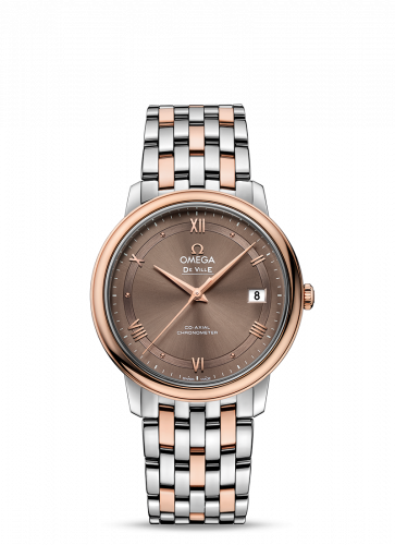 De Ville Prestige Co-Axial 36.8 Stainless Steel / Red Gold / Vintage Brown / Bracelet