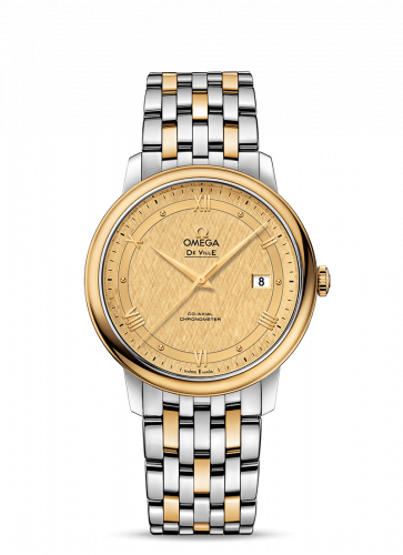 De Ville Prestige Co-Axial 39.5 Stainless Steel / Yellow Gold / Vintage Champagne Silk / Bracelet