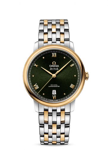 De Ville Prestige Co-Axial 39.5 Stainless Steel / Yellow Gold / Green Sunburst / Bracelet