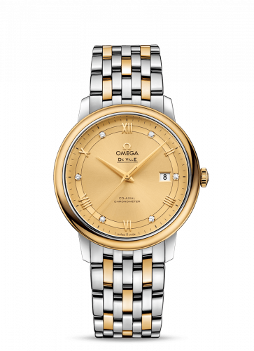 De Ville Prestige Co-Axial 39.5 Stainless Steel / Yellow Gold / Vintage Champagne / Bracelet