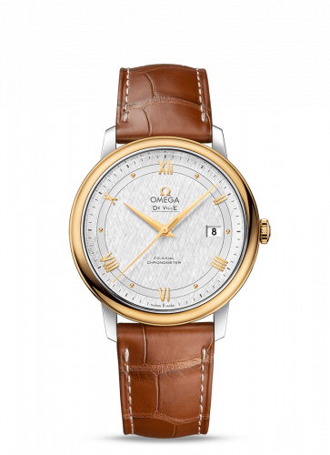 De Ville Prestige Co-Axial 39.5 Stainless Steel / Yellow Gold / Vintage Silk Silver