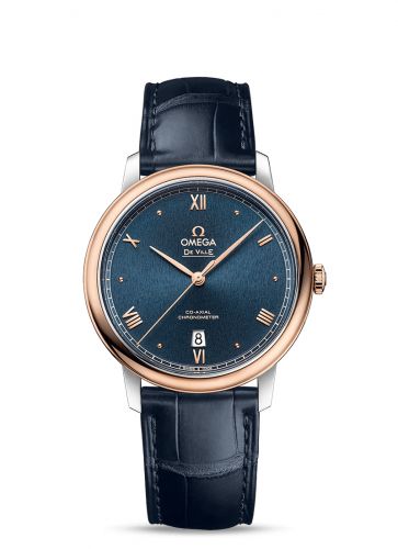 De Ville Prestige Co-Axial 39.5 Stainless Steel / Red Gold / Blue Sunburst