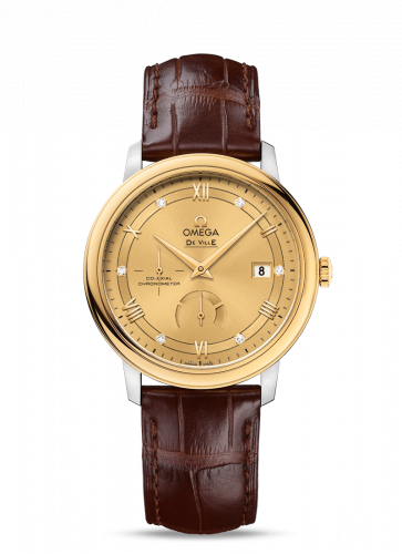 De Ville Prestige Co-Axial 39.5 Power Reserve Stainless Steel / Yellow Gold / Vintage Champagne