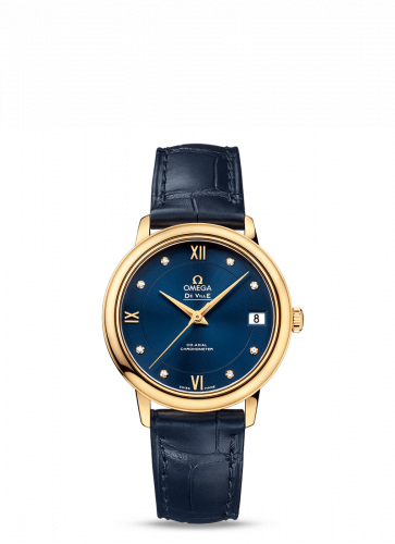 De Ville Prestige Co-Axial 32.7 Yellow Gold / Blue