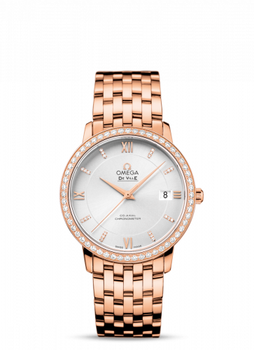 De Ville Prestige Co-Axial 36.8 Red Gold Diamond / Silver / Diamond / Bracelet