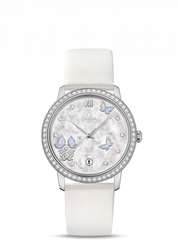 De Ville Prestige Co-Axial 36.8 White Gold / MOP Butterfly / Diamond