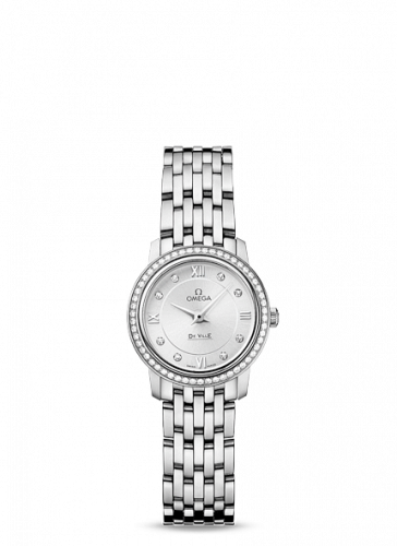 De Ville  Prestige Quartz Ladies 24.5 Stainless Steel Diamond / Silver Diamond / Bracelet