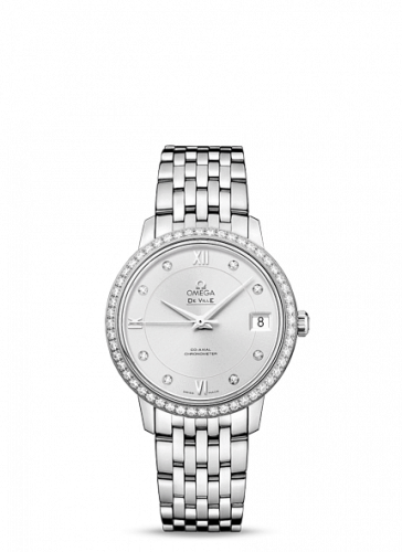 De Ville Prestige Co-Axial 32.7 Stainless Steel / Diamond / Silver / Bracelet