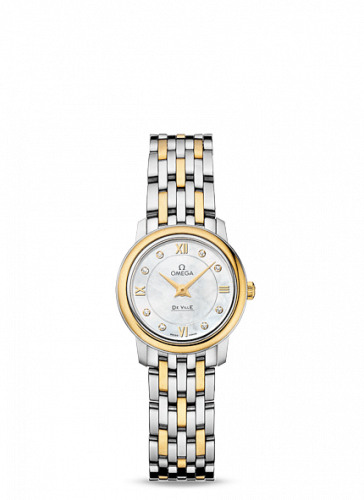 De Ville Prestige Quartz 24.4 Stainless Steel / Yellow Gold / MOP / Bracelet