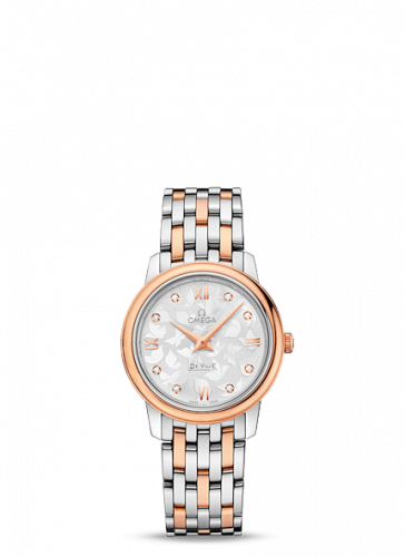 De Ville Prestige Quartz 27.4 Stainless Steel / Red Gold / Silver Butterfly / Bracelet