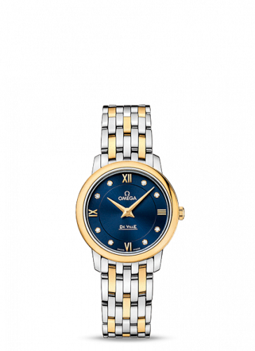 De Ville Prestige Quartz  27.4 Stainless Steel / Yellow Gold / Blue / Bracelet